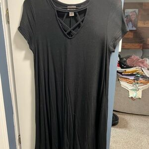 Mossimo Supply Co. Black Crisscross Neckline Top